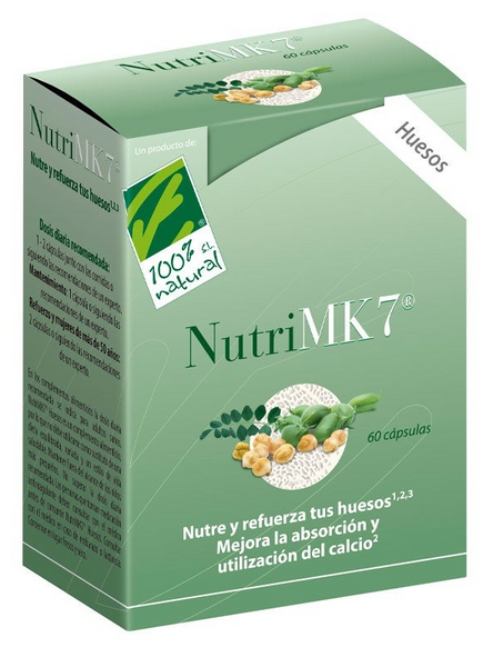 100% Natural Nutri MK7 Huesos 60 Cápsulas de 45 mcg