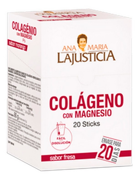 Ana Maria LaJusticia Colágeno con Magnesio 20 Stick Sabor Fresa