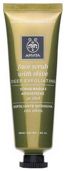 Apivita Face Scrub Crema Exfoliante Facial Profundo con Aceite de Oliva 50 ml