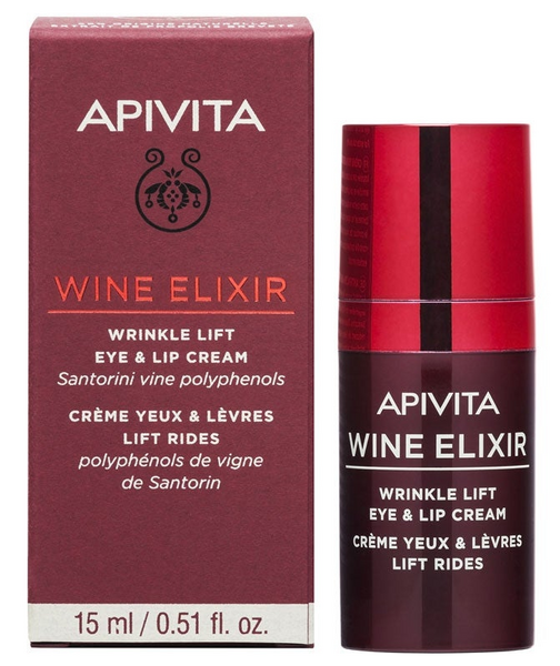 Apivita Wine Elixir Crema Antiarrugas Efecto Lifting Contorno de Ojos y Labios 15 ml