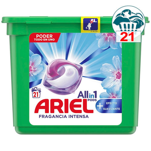 Ariel Pods All in 1 Efecto Suavizante Fragancia Intensa 21 Dosis