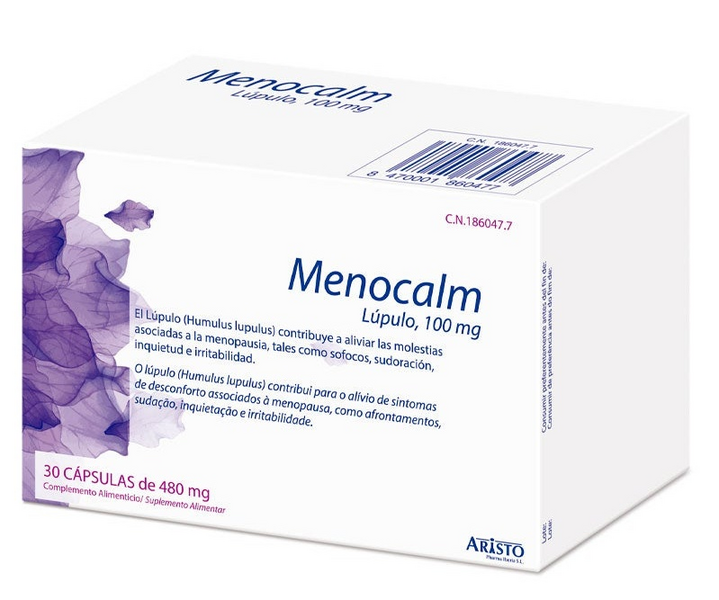 Aristo Pharma Menocalm Lúpulo 100 mg 30 Cápsulas de 480 mg