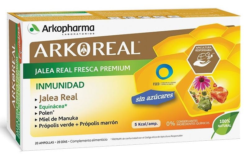Arkopharma ArkoReal Jalea Real Inmunidad Sin Azúcar 20 Ampollas