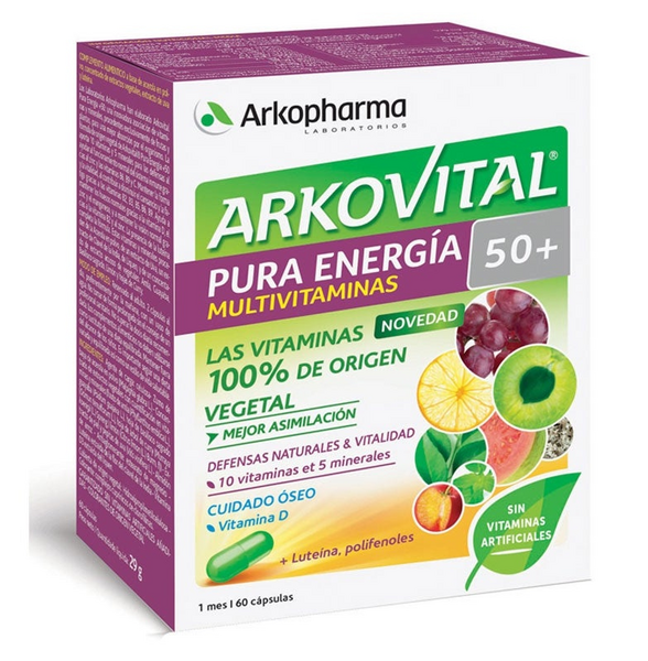Arkopharma Arkovital Pura Energía 50+ Multivitaminas 60 Cápsulas