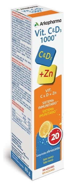 Arkopharma Arkovital Vitamina C&D3 1000 mg + Zinc 20 Comprimidos