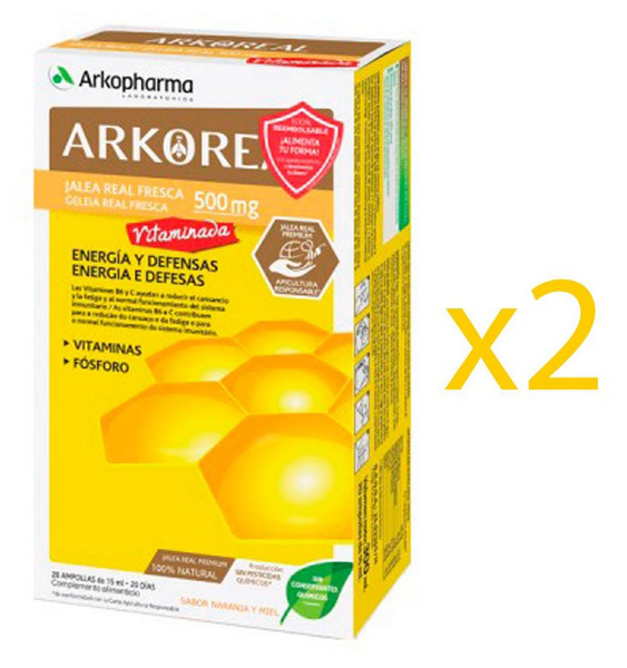 Arkopharma Pack Jalea Real Vitaminada Arkoreal 2x20 Ampollas