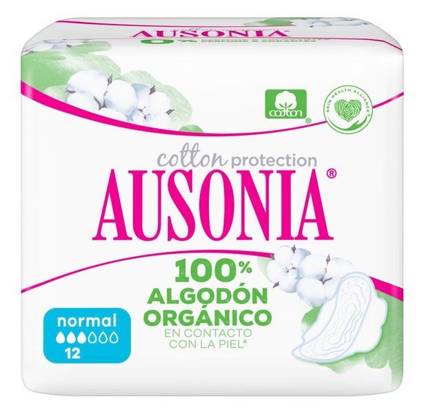 Ausonia Compresas Organic Normal Alas 12Uds