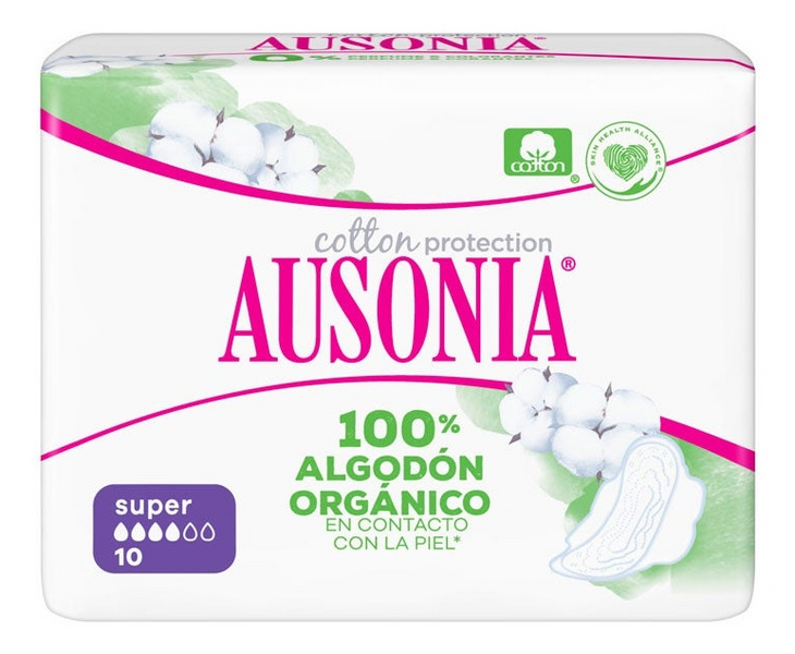 Ausonia Compresas Organic Super Alas 10 Uds