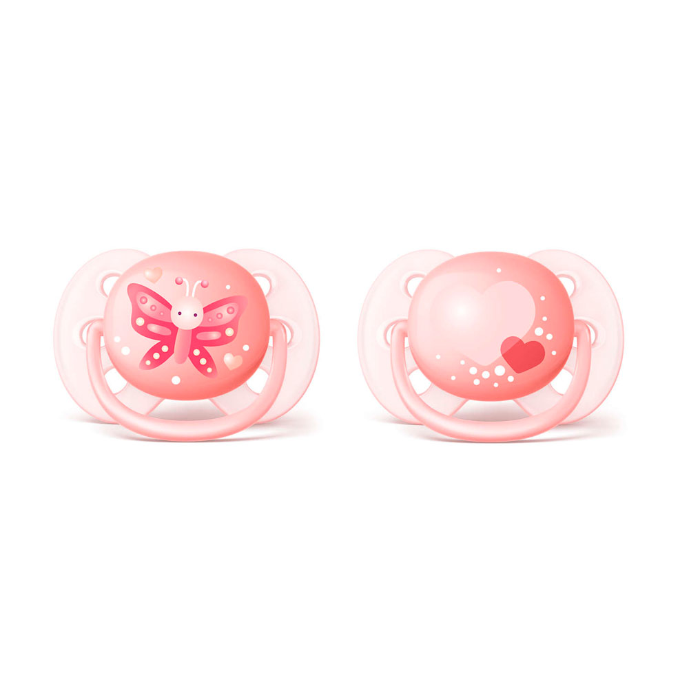 Avent Chupete Ultra Soft rosa 0-6 meses 2 unidades SCF 223/20