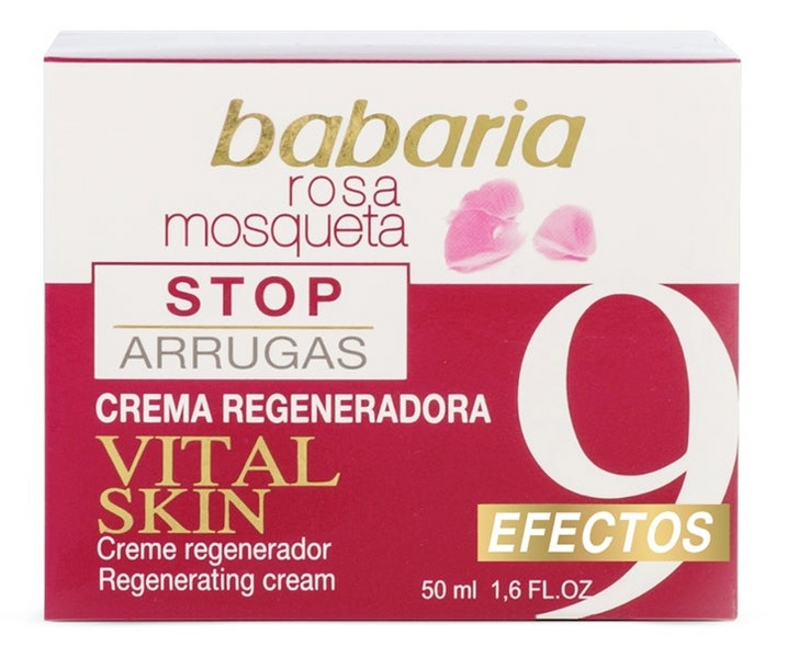 Babaria Crema Regeneradora 9 Efectos Vital Skin Stop Arrugas Rosa Mosqueta 50 ml
