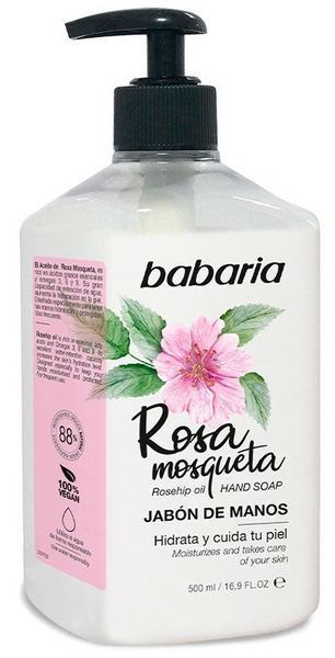 Babaria Jabón Manos Rosa Mosqueta 500 ml