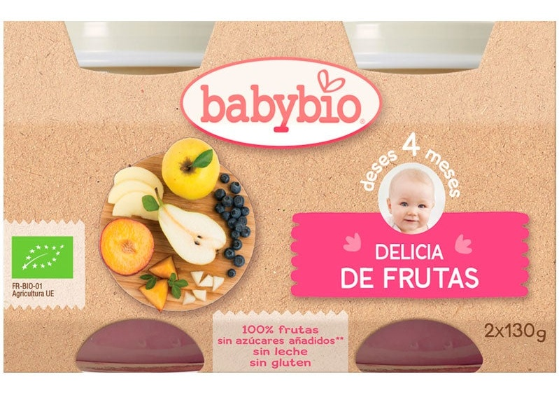Babybio Tarrito Delicia de Frutas 2 x 130 gr