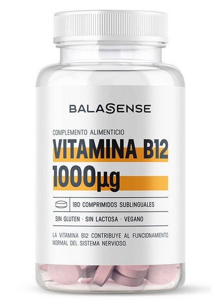 Balasense Vitamina B12 Sublingual Sabor Fresa 180 Comprimidos 1000 mg