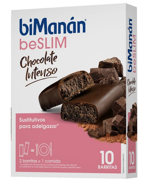 BiManán BeSlim Barritas Chocolate Negro Intenso 10 Uds