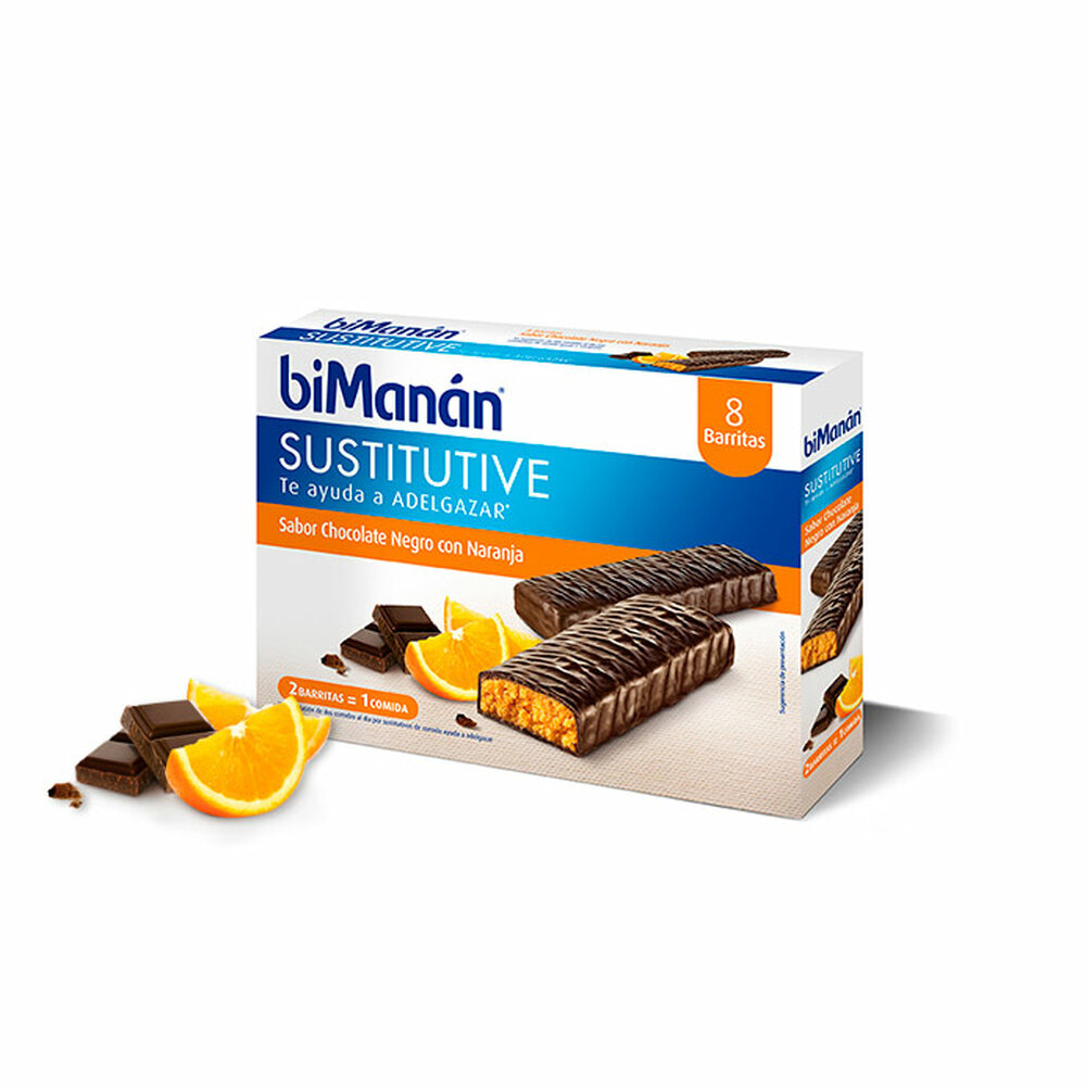 Bimanán Pro Barritas Chocolate Con Naranja 8 unidades