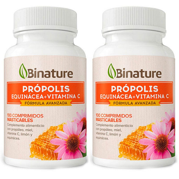 Binature Propóleo, Equinácea y Vitamina C 200 Comprimidos Masticables