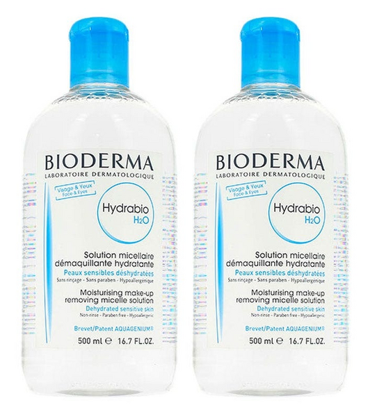 Bioderma Hydrabio Solucion Micelar Agua H2O 2x500 ml