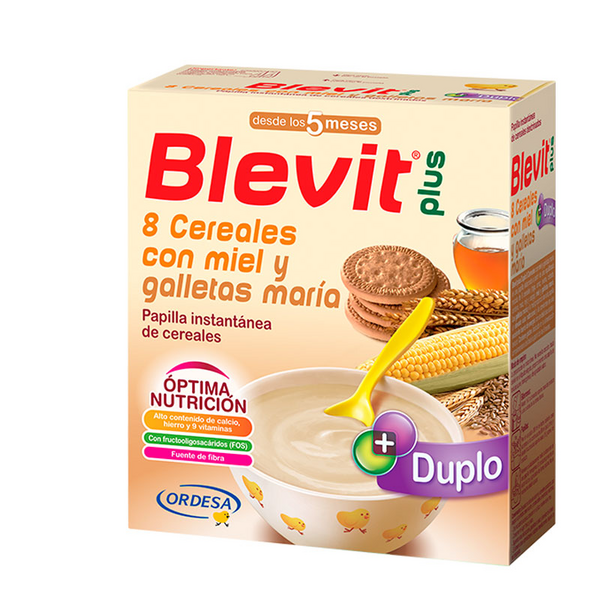Blevit Plus 8 Cereales Con Miel y Galletas Maria 2x600 gr  5m+