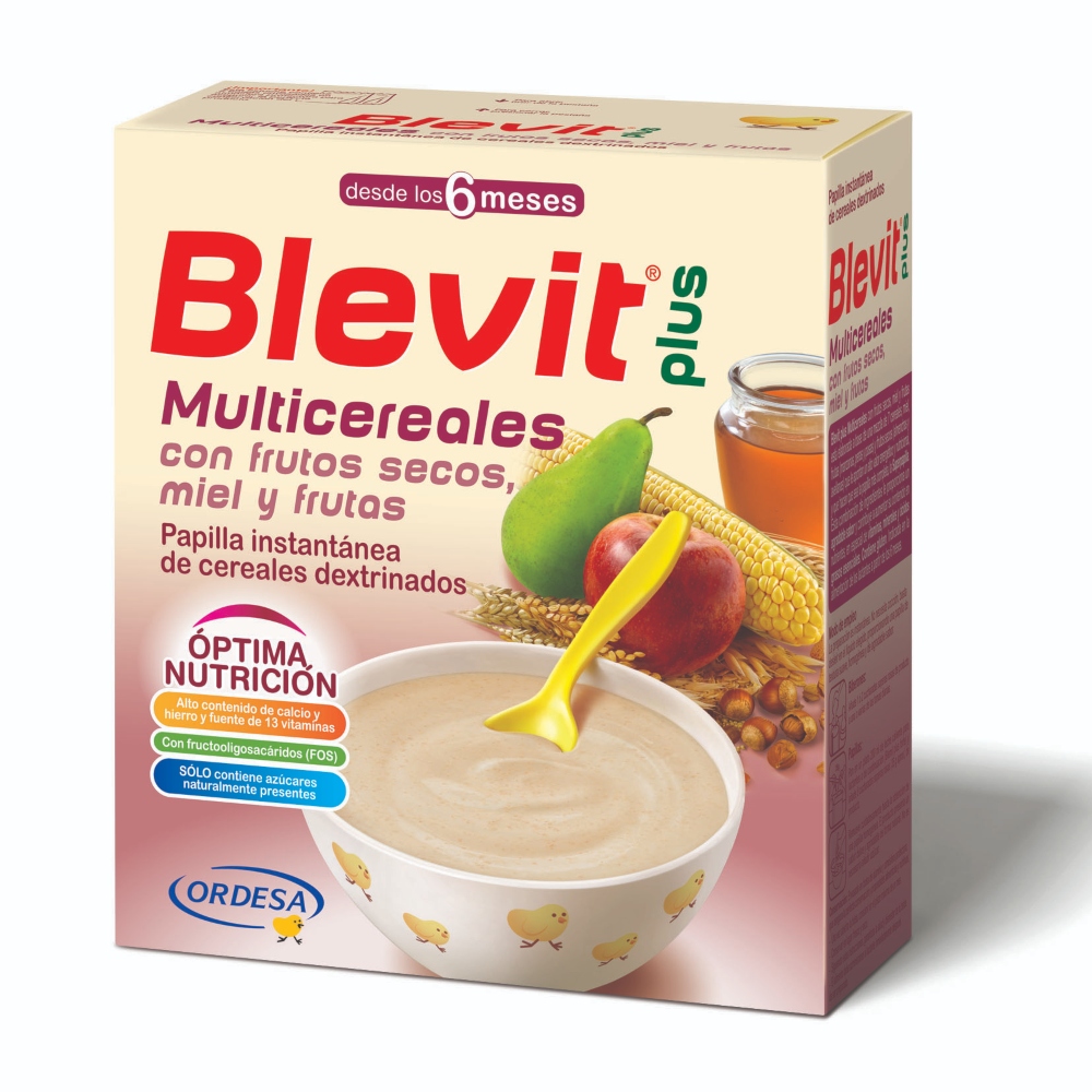 Blevit Plus Multicereales, Frutos Secos, Miel y Frutas 600 g