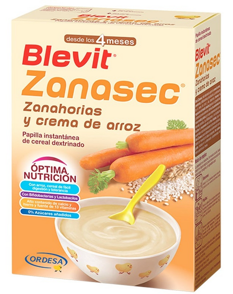 Blevit Zanasec Zanahorias y Crema de Arroz +4m 300 Gr