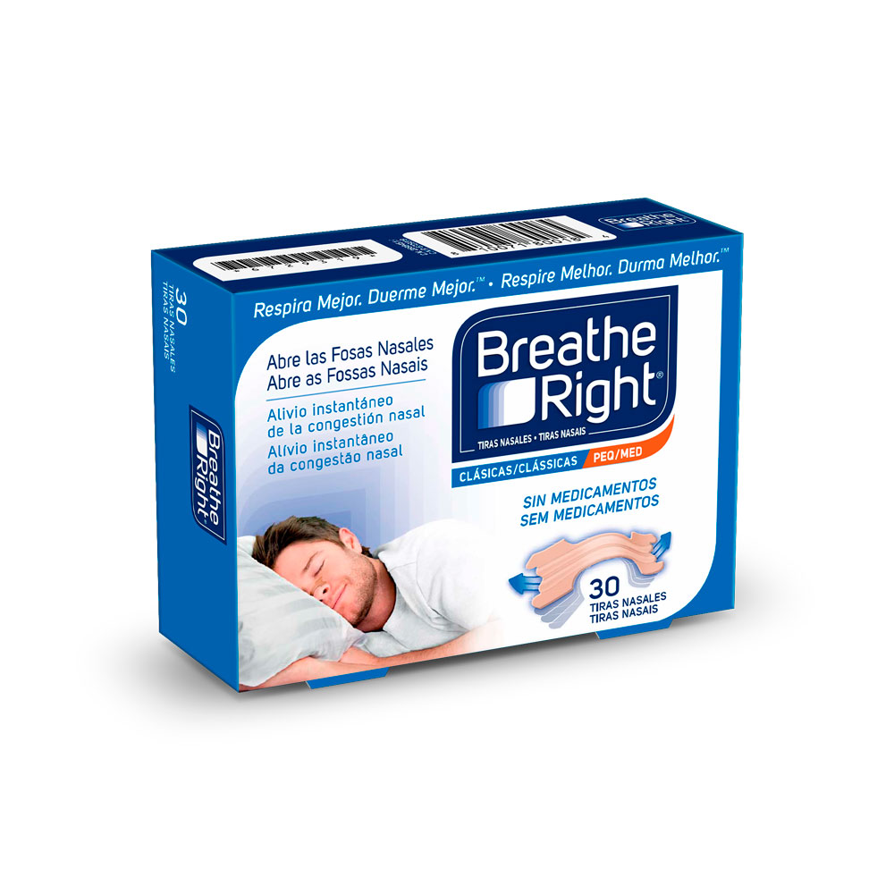 Breathe Right Clásicas Pequeña Tira Nasal 30 unidades