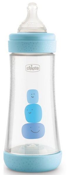 Chicco Biberón Perfect 5 +4m Silicona 300 ml Azul