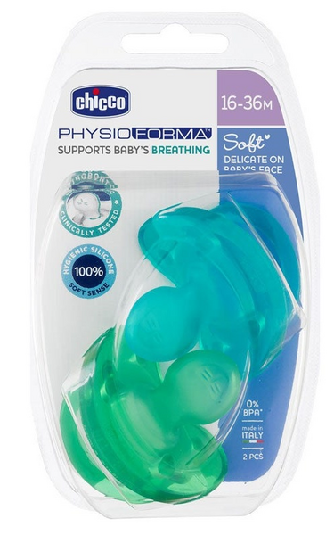 Chicco Chupete Physio Soft Orthodontic +16m Azul 2 uds