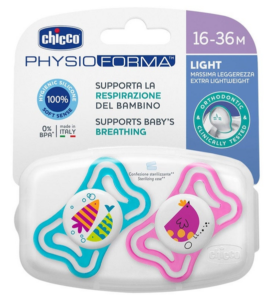 Chicco Chupete Physioforma Light Rosa 16-36m 2 Uds