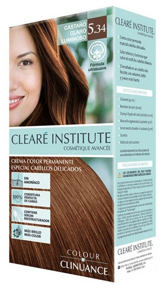 Cleare Institute Colour Clinuance Tinte Permanente Cabellos Delicados 534 Castaño Claro Luminoso