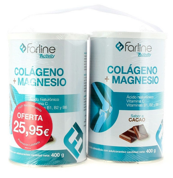 Colageno+Magnesio Sabor Cacao Farline Activity 2x400 gr
