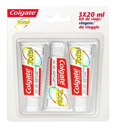 Colgate Total Original 3 Tubos de Viaje Pasta Dentífrica 3x20 ml