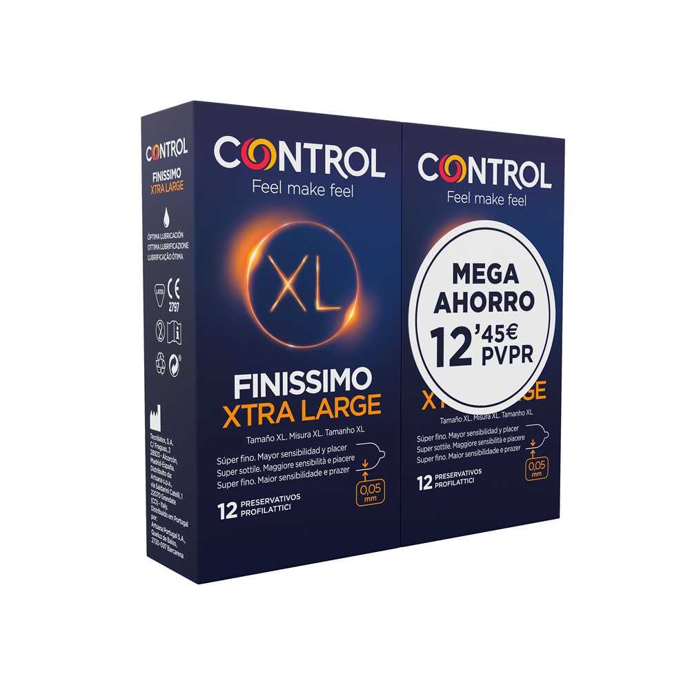 Control Finissimo XL Preservativos Pack Ahorro 2x12 unidades