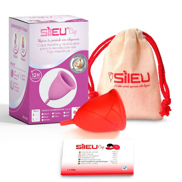 Copa Menstrual Sileu Rose Flexibilidad Sport Talla L Rojo