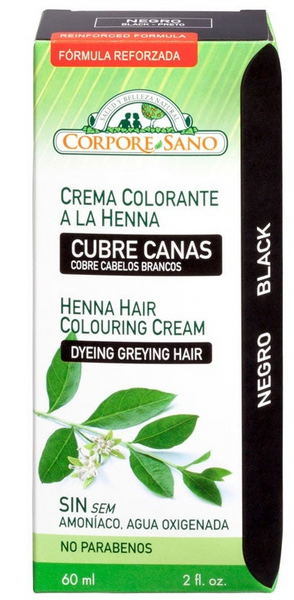 Corpore Sano Crema Colorante Henna Cubrecanas Cabello Negro 60 ml