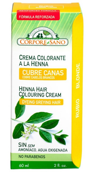 Corpore Sano Crema Colorante Henna Cubrecanas Cabello Rubio 80 ml