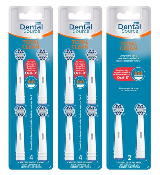 Dental Source Total Clean Cabezales Recambio Cepillo Eléctrico 10 uds