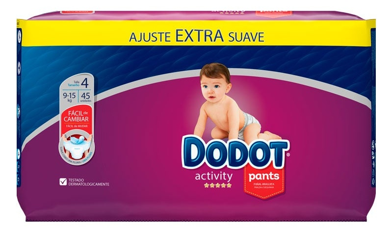 Dodot Activity Pants Pañal-Braguita Extra T4, 9-15 Kg 45 Uds