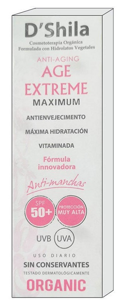D'Shila Crema Antiedad y Antimanchas SPF50+ 60 ml