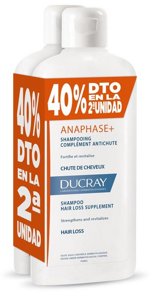 Ducray Anaphase+ Champú Anti-Caída 2x400 ml