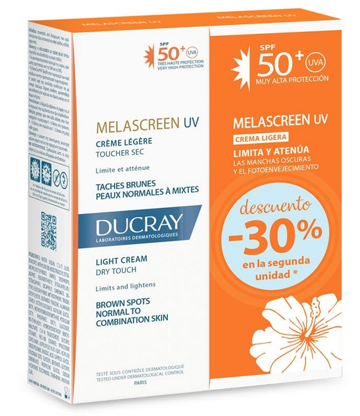 Ducray Melascreen Crema Ligera SPF50+ 2x40 ml