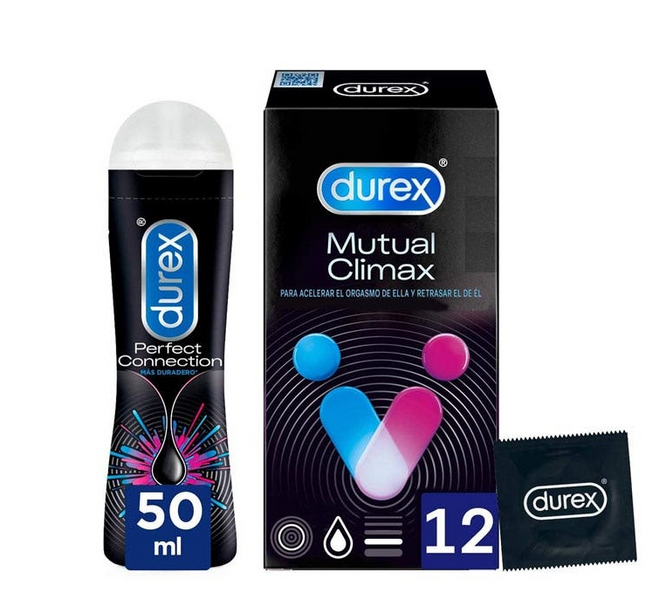 Durex Mutual Climax Preservativos 12 uds + Perfect Connection Lubricante 50 ml