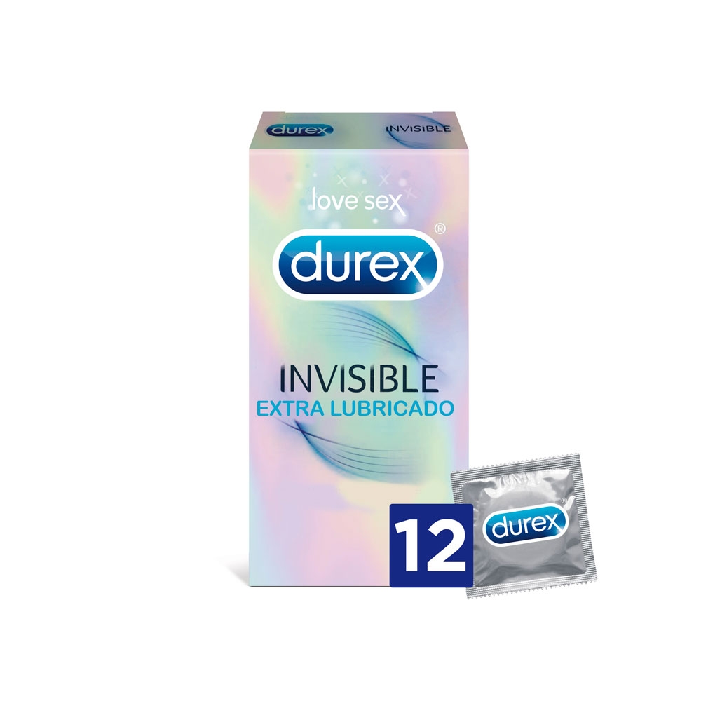 Durex Preservativos Invisible Extra lubricados 12 unidades