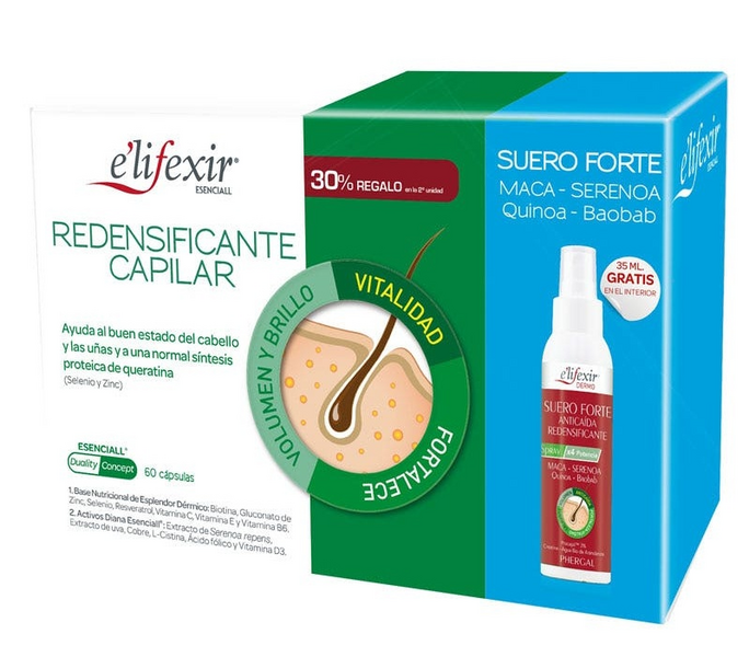 Elifexir Esencial Redensificante Capilar 2x30 Cápsulas + Suero Forte Anticaída 35 ml