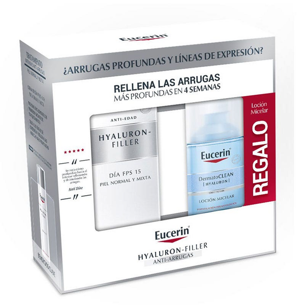Eucerin Hyaluron-Filler Fluido Antiarrugas Piel Normal Mixta 50 ml + REGALO Agua Micelar