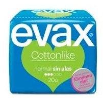 Evax Compresas Cottonlike Normal Sin alas 20 Uds