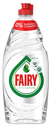 Fairy Lavavajillas Mano Limpio y Puro 0% Colorantes 650 ml