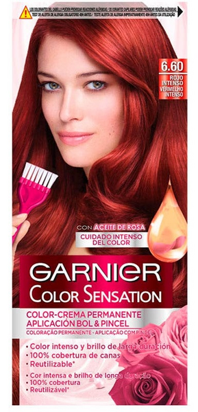 Garnier Color Sensation Tinte Tono 6.60 Rojo Intenso