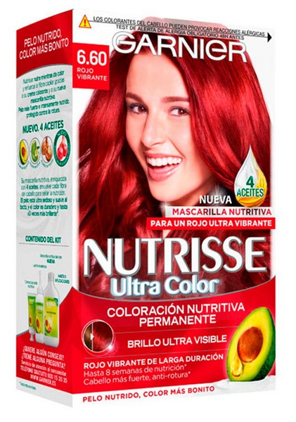 Garnier Nutrisse Tinte Tono 6.60 Rojo Vibrante