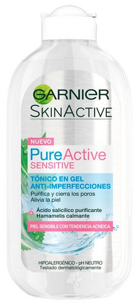 Garnier Tónico en Gel Pure Active Sensitive Anti-Imperfecciones 200 ml