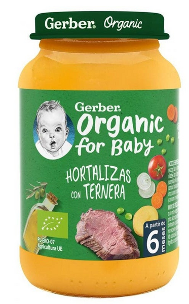 Gerber Organic Hortalizas con Ternera +6 m 190 gr